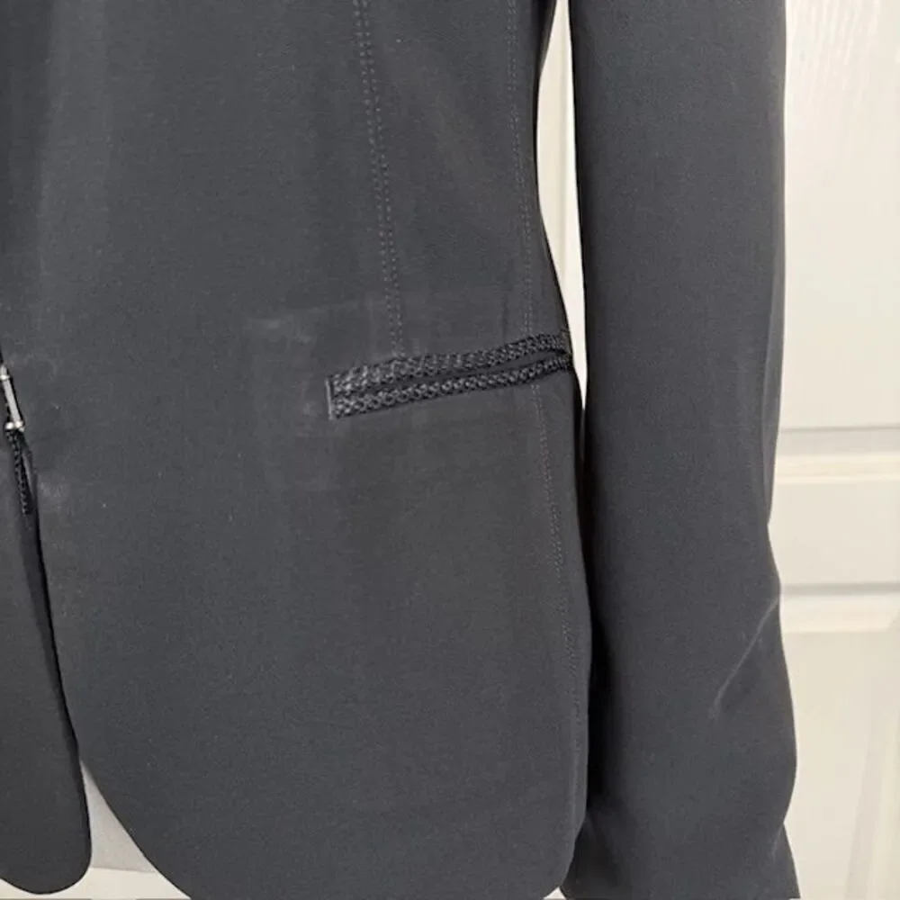Rag & Bone Stretch Black Blazer Texture Lapel and Front Pocket Trim‎ Size 8